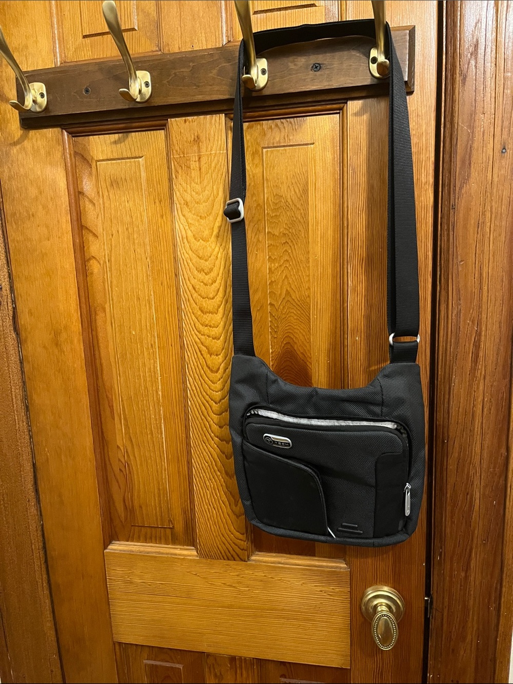Tumi Black Textured Nylon Messenger Crossbody